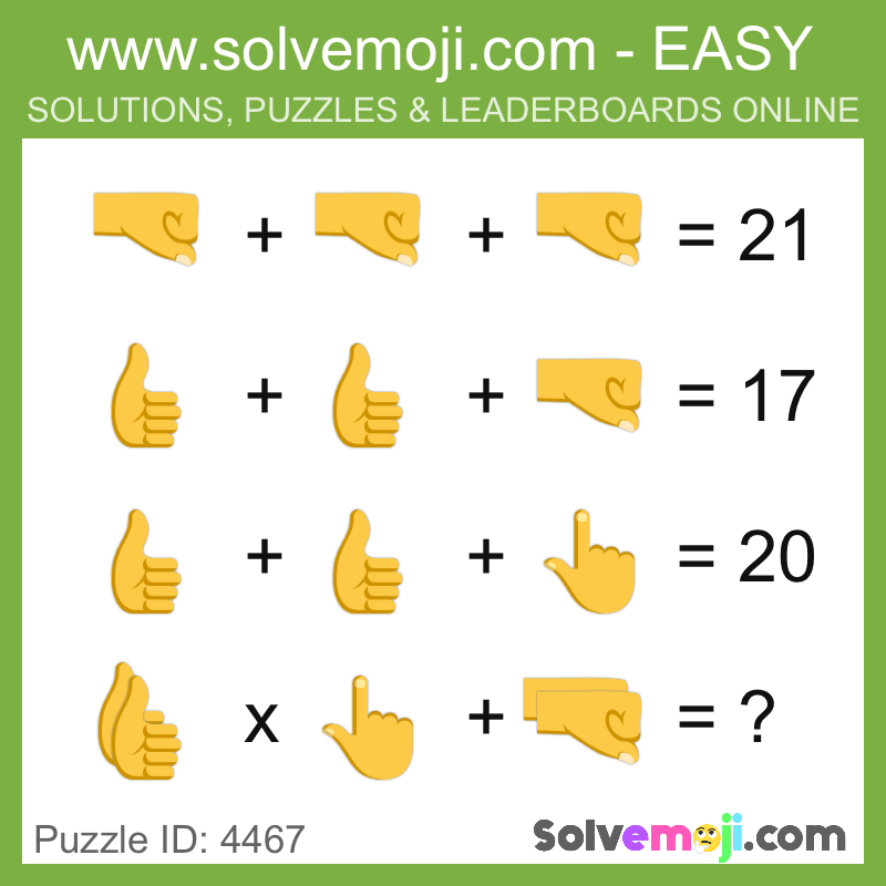 Solvemoji Emoji Math Puzzle 4467