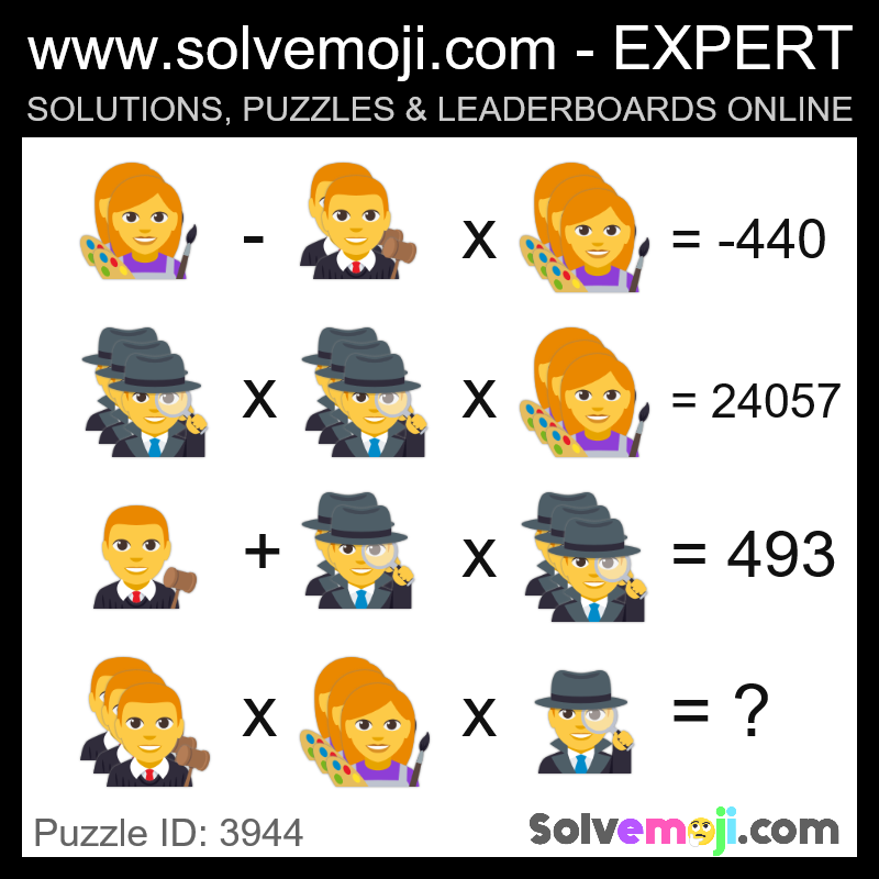 Solvemoji Emoji Math Puzzle 3944