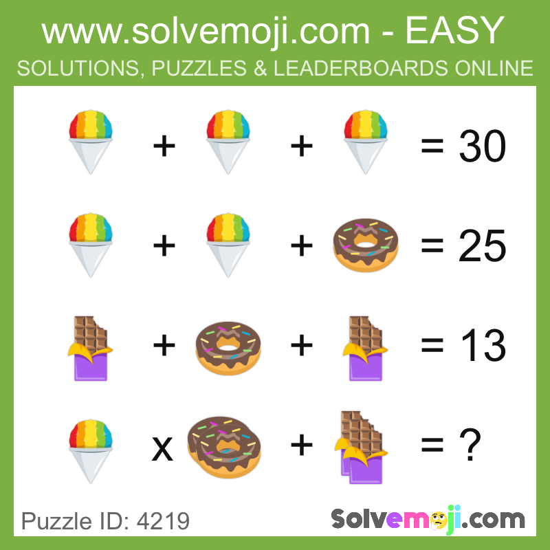 Solvemoji Emoji Math Puzzle 4219