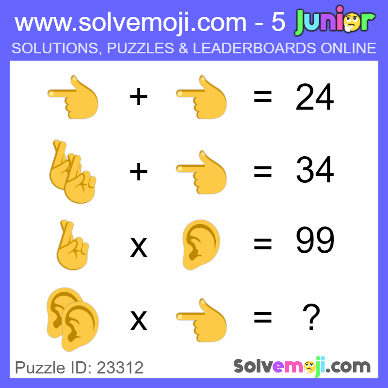 Solvemoji Emoji Math Puzzle 23312