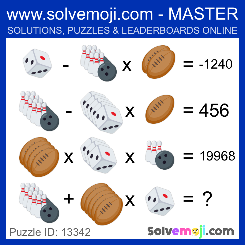Solvemoji Emoji Math Puzzle 13342